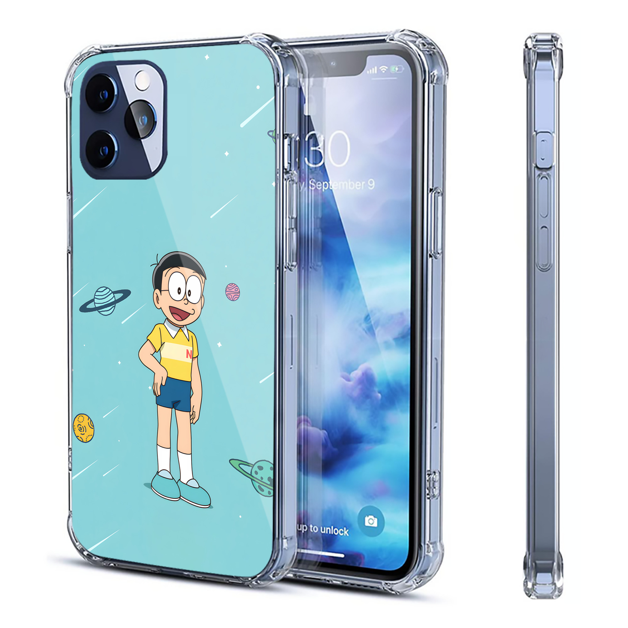 （画像用） ドラえもん Doraemon 【iPhone 12シリーズ対応】透明スマホケース（クリアソフトケース）